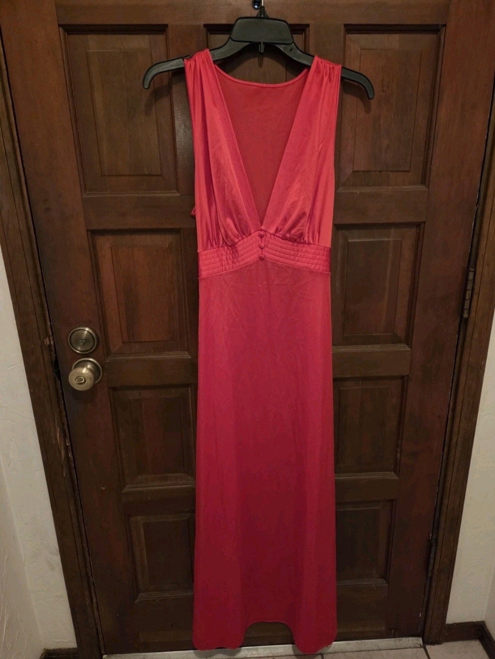 jcpenney Red Deep V-Neck Maxi Nightgown